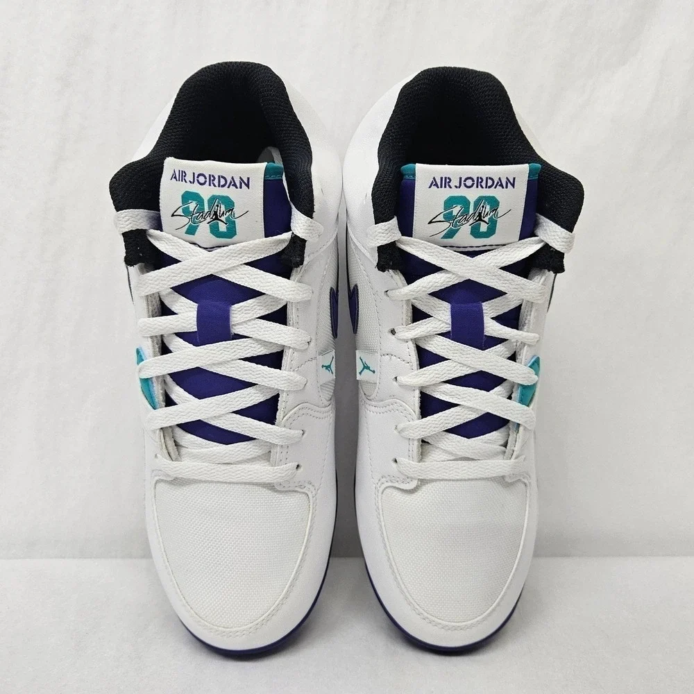 Jordan Stadium 90 Low MCS Baseball Cleats HQ0211-105 White Purple Men Size‎ 12